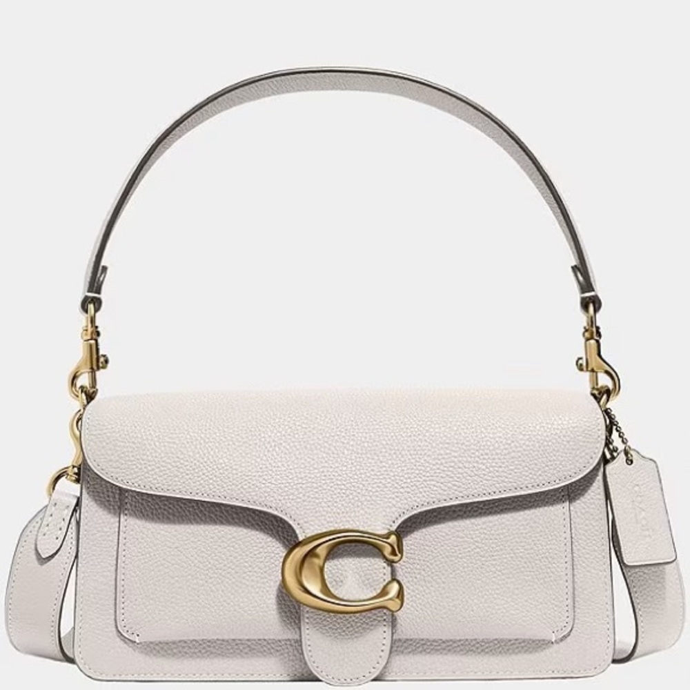 NWT COACH Signature Tabby 26 Leather Shoulder Bag - Chalk